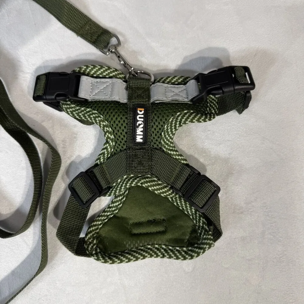 Duomm Dog Harness & Leash Combo‎ Forest Green Color for Small Dogs